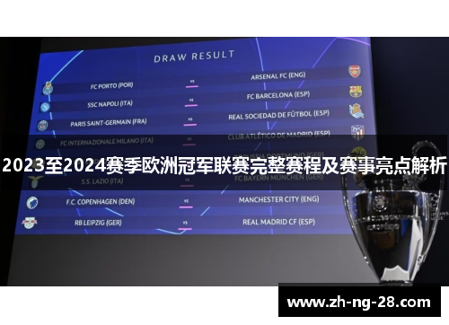 2023至2024赛季欧洲冠军联赛完整赛程及赛事亮点解析