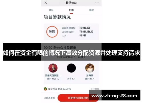 如何在资金有限的情况下高效分配资源并处理支持请求