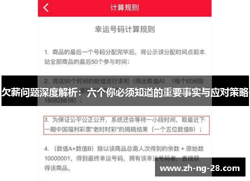 欠薪问题深度解析：六个你必须知道的重要事实与应对策略